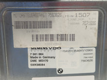 2006 Bmw 325i PCM Engine Computer ECU ECM PCU OEM P/N:7563626 Fits OEM Used Auto Parts