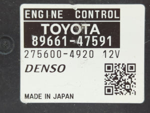 2015 Toyota Prius PCM Engine Computer ECU ECM PCU OEM P/N:89661-47590 89661-47591 Fits OEM Used Auto Parts