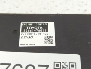 2011-2012 Lexus Ct200h PCM Engine Computer ECU ECM PCU OEM P/N:89661-76011 Fits 2011 2012 OEM Used Auto Parts