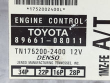 1998 Toyota Sienna PCM Engine Computer ECU ECM PCU OEM P/N:89661-08011 Fits OEM Used Auto Parts