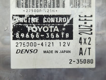 2003 Toyota 4runner PCM Engine Computer ECU ECM PCU OEM P/N:89666-35610 Fits OEM Used Auto Parts