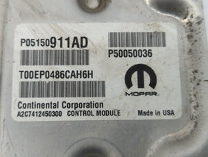 2015-2017 Jeep Renegade PCM Engine Computer ECU ECM PCU OEM P/N:P05150911AD P05150911AE Fits 2015 2016 2017 OEM Used Auto Parts