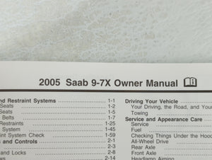 2005 Saab 9-7x Owners Manual Book Guide OEM Used Auto Parts