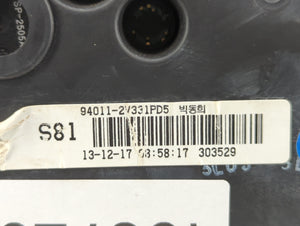 2012-2015 Hyundai Veloster Instrument Cluster Speedometer Gauges P/N:94011-2V330PD5 94001-2V330 Fits 2012 2013 2014 2015 OEM Used Auto Parts