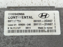 2011-2014 Hyundai Sonata PCM Engine Computer ECU ECM PCU OEM P/N:39101-2G667 Fits 2011 2012 2013 2014 OEM Used Auto Parts