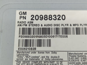 2008-2014 Cadillac Cts Radio AM FM Cd Player Receiver Replacement P/N:20988320 20905742 Fits 2008 2009 2010 2011 2012 2013 2014 OEM Used Auto Parts