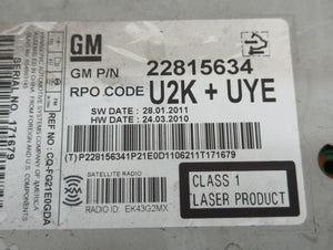 2011-2012 Chevrolet Cruze Radio AM FM Cd Player Receiver Replacement P/N:22815634 Fits 2010 2011 2012 OEM Used Auto Parts