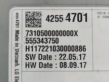 2017-2018 Chevrolet Malibu Radio AM FM Cd Player Receiver Replacement P/N:42554701 Fits 2017 2018 2019 2020 2021 OEM Used Auto Parts