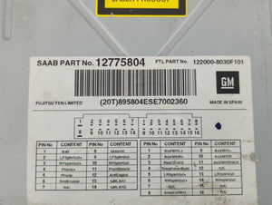 2007-2008 Saab 9-5 Radio AM FM Cd Player Receiver Replacement P/N:12775804 Fits 2007 2008 OEM Used Auto Parts