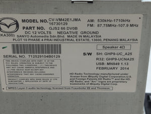2014 Mazda 6 Radio AM FM Cd Player Receiver Replacement P/N:GJS2 66 DV0B GJS2 66 DV0A Fits OEM Used Auto Parts