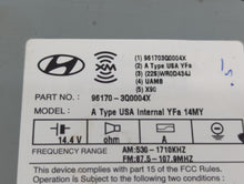 2013-2014 Hyundai Sonata Radio AM FM Cd Player Receiver Replacement P/N:96180-3Q8504X 96180-3Q8004X Fits 2013 2014 OEM Used Auto Parts