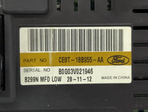 2012-2013 Ford Fiesta Radio AM FM Cd Player Receiver Replacement P/N:CE8T-18B955-BB CE8T-18B955-AA Fits 2012 2013 OEM Used Auto Parts