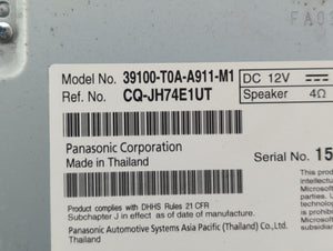 2015-2016 Honda Cr-V Radio AM FM Cd Player Receiver Replacement P/N:39100-T0A-A911-M1 Fits 2015 2016 OEM Used Auto Parts