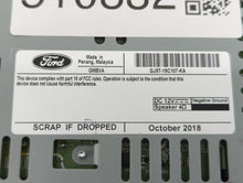 2019 Ford Escape Radio AM FM Cd Player Receiver Replacement P/N:GJ5T-19C107-KA Fits OEM Used Auto Parts