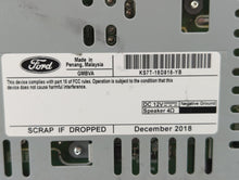 2019-2020 Ford Fusion Radio AM FM Cd Player Receiver Replacement P/N:KS7T-18D818-BB KS7T-18D818-YC Fits 2019 2020 OEM Used Auto Parts