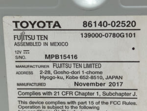 2017-2019 Toyota Corolla Radio AM FM Cd Player Receiver Replacement P/N:86140-02521 Fits 2017 2018 2019 OEM Used Auto Parts