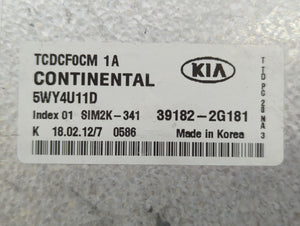 2011-2013 Kia Forte PCM Engine Computer ECU ECM PCU OEM P/N:39182-2G181 Fits 2011 2012 2013 OEM Used Auto Parts
