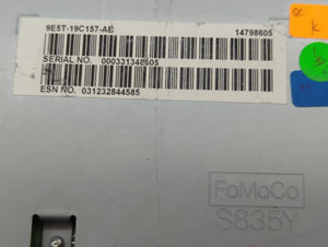 2010 Ford Fusion Radio AM FM Cd Player Receiver Replacement P/N:9E5T-19C157-AB 9E5T-19C157-AC Fits OEM Used Auto Parts