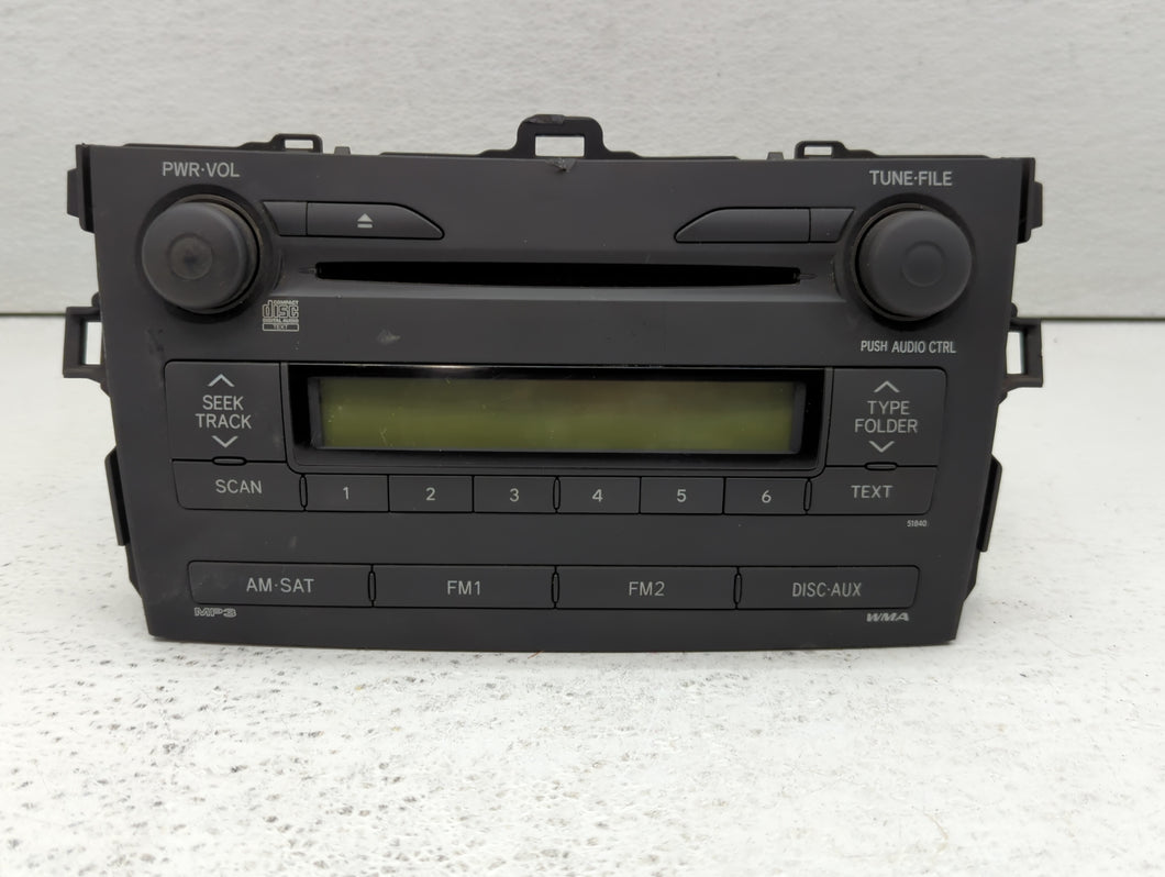 2009 Toyota Corolla Radio AM FM Cd Player Receiver Replacement P/N:86120-12B30 Fits OEM Used Auto Parts