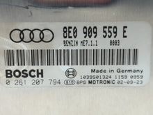 2003 Audi A4 PCM Engine Computer ECU ECM PCU OEM P/N:8E0 909 559 E 8E0 907 411 Fits OEM Used Auto Parts