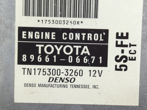1999 Toyota Camry PCM Engine Computer ECU ECM PCU OEM P/N:89661-06691 Fits OEM Used Auto Parts