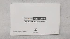 2002 Chrysler Sebring Owners Manual Book Guide OEM Used Auto Parts - Oemusedautoparts1.com