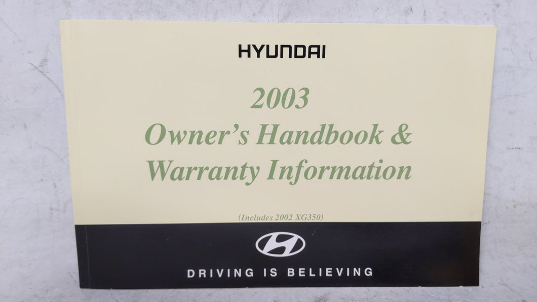 2003 Hyundai Sonata Owners Manual Book Guide OEM Used Auto Parts - Oemusedautoparts1.com