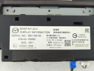 2019-2022 Mazda 3 Information Display Screen