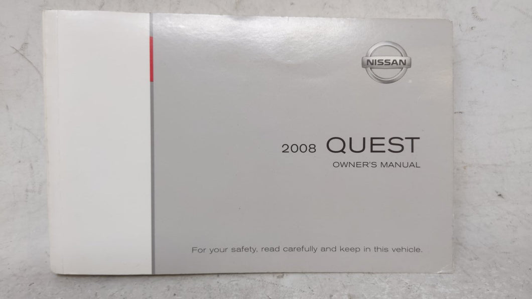2008 Nissan Quest Owners Manual Book Guide OEM Used Auto Parts - Oemusedautoparts1.com