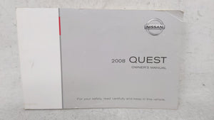 2008 Nissan Quest Owners Manual Book Guide OEM Used Auto Parts - Oemusedautoparts1.com