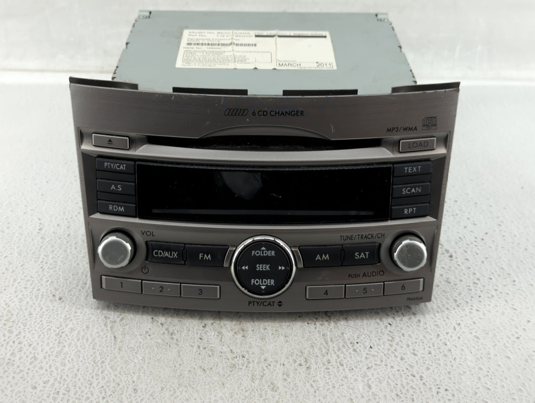 2010-2012 Subaru Legacy Radio AM FM Cd Player Receiver Replacement P/N:86201AJ60A Fits 2010 2011 2012 OEM Used Auto Parts