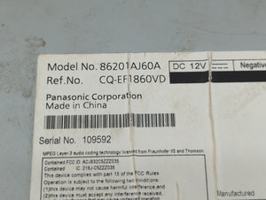 2010-2012 Subaru Legacy Radio AM FM Cd Player Receiver Replacement P/N:86201AJ60A Fits 2010 2011 2012 OEM Used Auto Parts