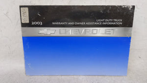 2003 Chevrolet Trailblazer Owners Manual 53142 - Oemusedautoparts1.com
