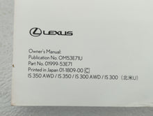 2019 Lexus Is350 Owners Manual Book Guide OEM Used Auto Parts