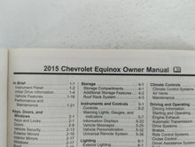 2015 Chevrolet Equinox Owners Manual Book Guide OEM Used Auto Parts