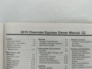 2015 Chevrolet Equinox Owners Manual Book Guide OEM Used Auto Parts