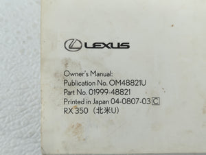2009 Lexus Rx350 Owners Manual Book Guide OEM Used Auto Parts