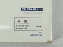 2005 Subaru Legacy Owners Manual Book Guide OEM Used Auto Parts