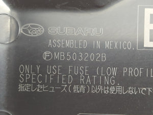 2010-2014 Subaru Legacy Fusebox Fuse Box Panel Relay Module P/N:MB503202B MB503200B Fits 2010 2011 2012 2013 2014 OEM Used Auto Parts