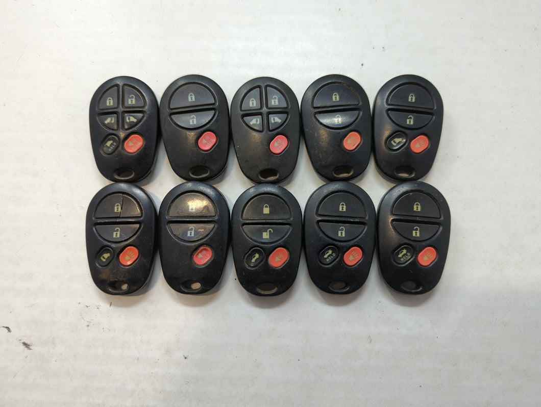 Lot of 10 Toyota Keyless Entry Remote Fob GQ43VT20T