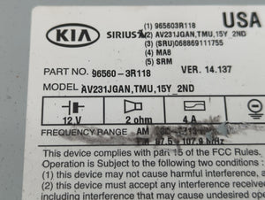 2016 Kia Cadenza Radio AM FM Cd Player Receiver Replacement P/N:96560-3R118 Fits OEM Used Auto Parts