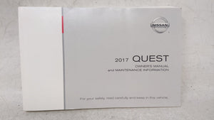 2017 Nissan Quest Owners Manual Book Guide OEM Used Auto Parts - Oemusedautoparts1.com