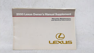 2000 Lexus Es300 Owners Manual Book Guide OEM Used Auto Parts - Oemusedautoparts1.com