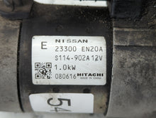 2009 Nissan Versa Car Starter Motor Solenoid OEM P/N:S114-902A 12V 23300 EN20A Fits OEM Used Auto Parts