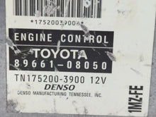 2000 Toyota Sienna PCM Engine Computer ECU ECM PCU OEM P/N:89661-08050 Fits OEM Used Auto Parts