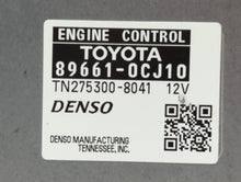 2010 Toyota Sequoia PCM Engine Computer ECU ECM PCU OEM P/N:89661-0CJ10 Fits OEM Used Auto Parts