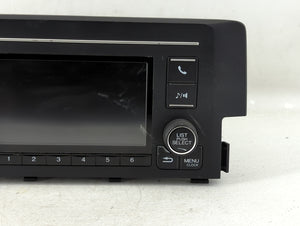 2018 Honda Civic Radio AM FM Cd Player Receiver Replacement P/N:39101-TBF-A62-M1 981BP067 Fits OEM Used Auto Parts