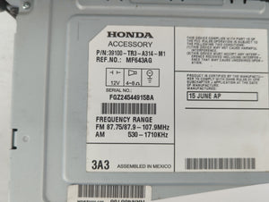 2014-2015 Honda Civic Radio AM FM Cd Player Receiver Replacement P/N:39100-TR3-A314-M1 Fits 2014 2015 OEM Used Auto Parts