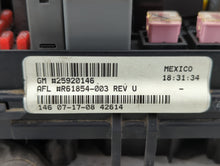2009-2011 Chevrolet Hhr Fusebox Fuse Box Panel Relay Module P/N:25920146 Fits 2009 2010 2011 OEM Used Auto Parts