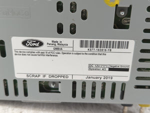 2019-2020 Ford Fusion Radio AM FM Cd Player Receiver Replacement P/N:KS7T-18D818-YB KS7T-18D818-ZB Fits 2019 2020 OEM Used Auto Parts